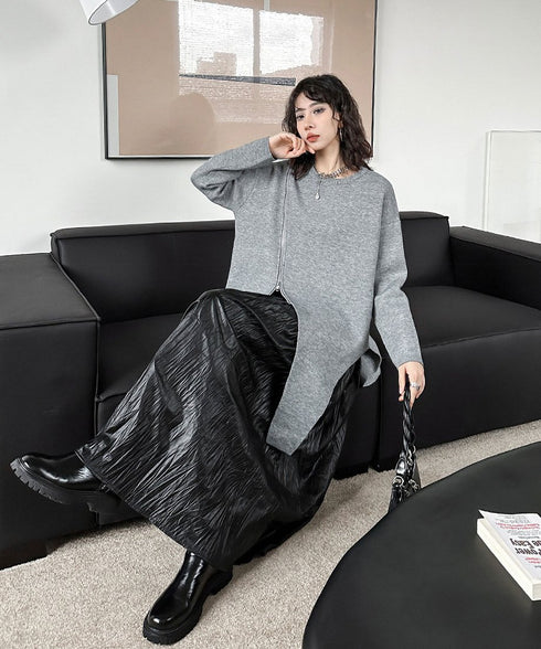 Crinkle Gloss Maxi Skirt